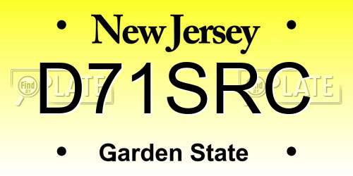 D71SRC New Jersey License Plate