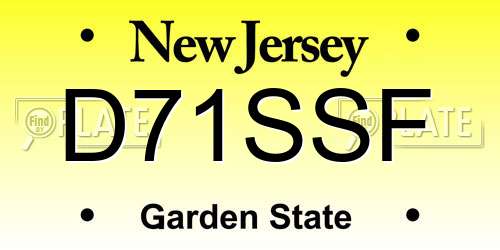 D71SSF New Jersey License Plate