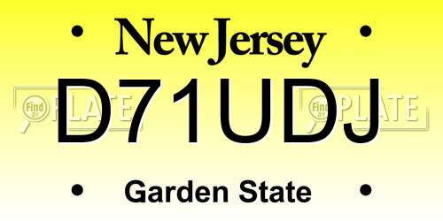 D71UDJ New Jersey License Plate
