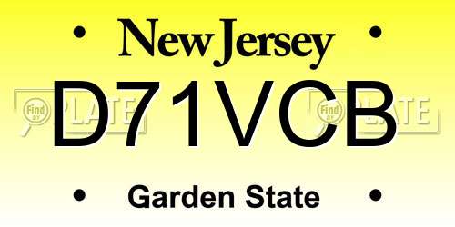 D71VCB New Jersey License Plate