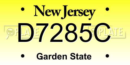 D7285C New Jersey License Plate