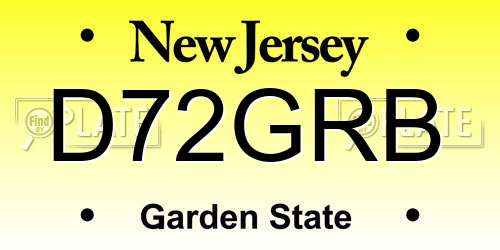D72GRB New Jersey License Plate