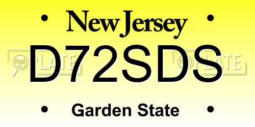 D72SDS New Jersey License Plate