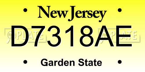 D7318AE New Jersey License Plate