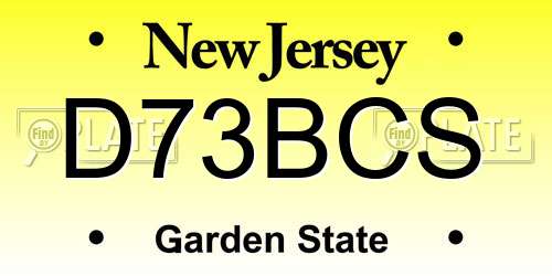 D73BCS New Jersey License Plate
