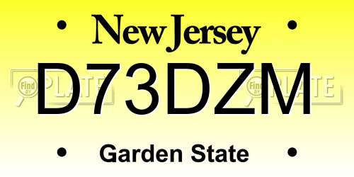 D73DZM New Jersey License Plate