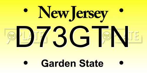 D73GTN New Jersey License Plate