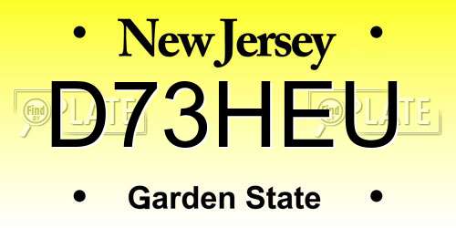 D73HEU New Jersey License Plate