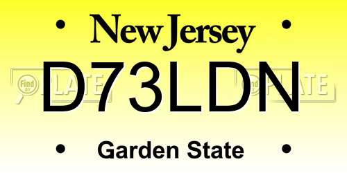 D73LDN New Jersey License Plate
