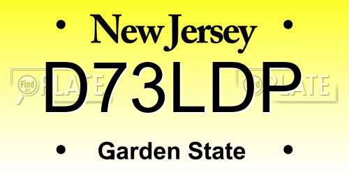 D73LDP New Jersey License Plate