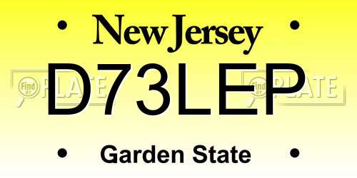 D73LEP New Jersey License Plate