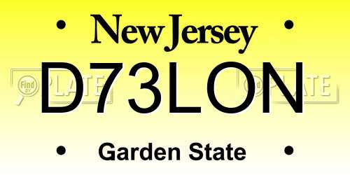 D73LON New Jersey License Plate