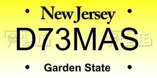 D73MAS New Jersey License Plate