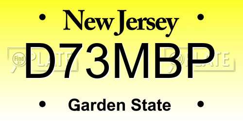 D73MBP New Jersey License Plate