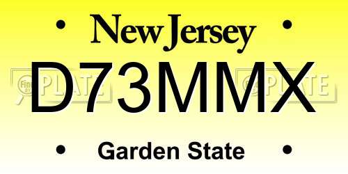 D73MMX New Jersey License Plate