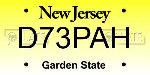 D73PAH New Jersey License Plate