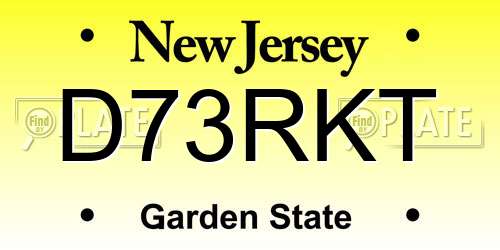 D73RKT New Jersey License Plate