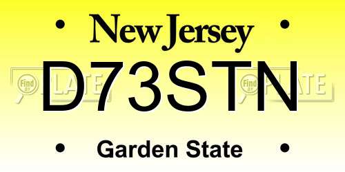 D73STN New Jersey License Plate