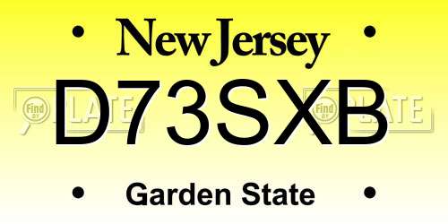 D73SXB New Jersey License Plate