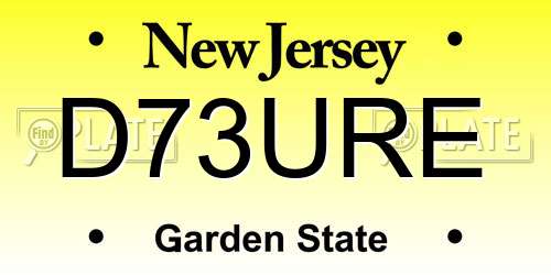 D73URE New Jersey License Plate