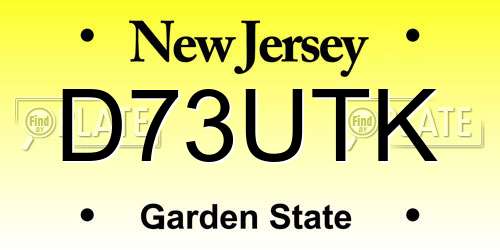 D73UTK New Jersey License Plate