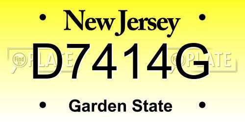 D7414G New Jersey License Plate