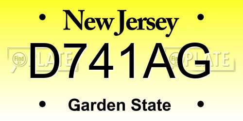 D741AG New Jersey License Plate
