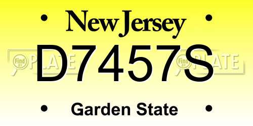 D7457S New Jersey License Plate