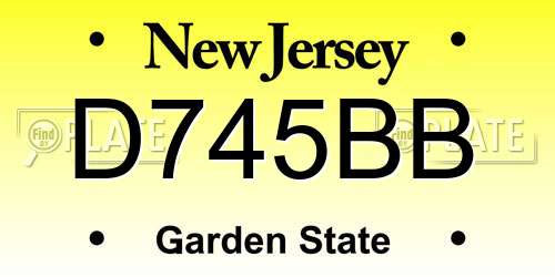 D745BB New Jersey License Plate