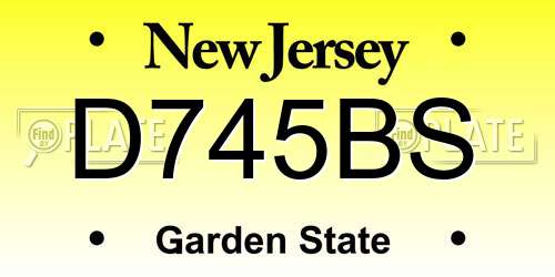 D745BS New Jersey License Plate