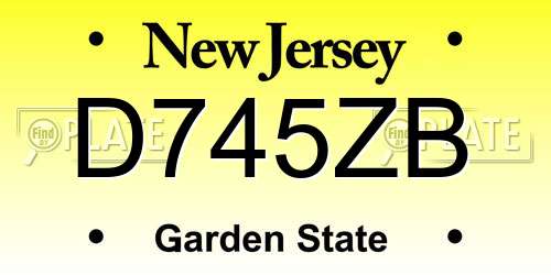 D745ZB New Jersey License Plate