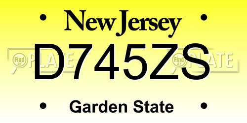 D745ZS New Jersey License Plate
