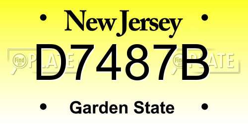 D7487B New Jersey License Plate