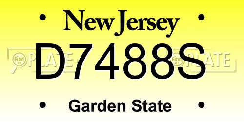 D7488S New Jersey License Plate