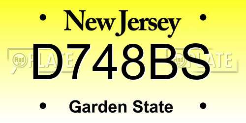 D748BS New Jersey License Plate