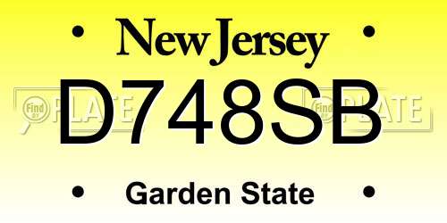 D748SB New Jersey License Plate