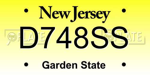 D748SS New Jersey License Plate