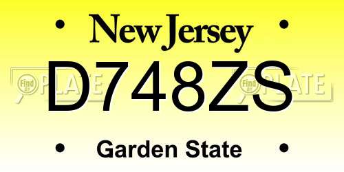 D748ZS New Jersey License Plate
