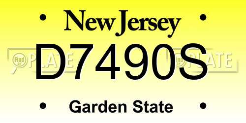 D7490S New Jersey License Plate