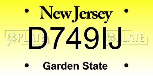D749IJ New Jersey License Plate
