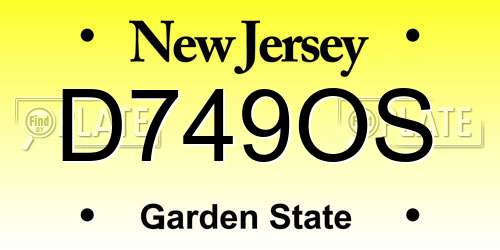 D749OS New Jersey License Plate