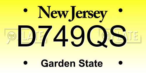 D749QS New Jersey License Plate