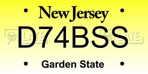 D74BSS New Jersey License Plate