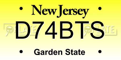 D74BTS New Jersey License Plate