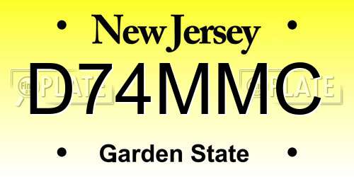 D74MMC New Jersey License Plate