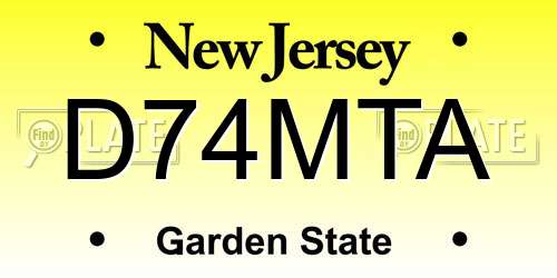 D74MTA New Jersey License Plate