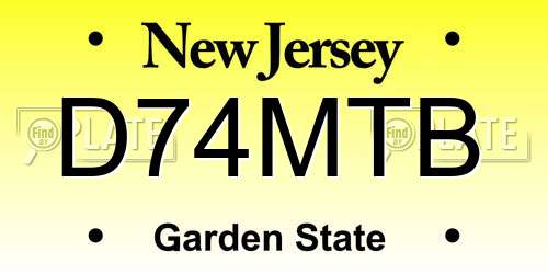 D74MTB New Jersey License Plate