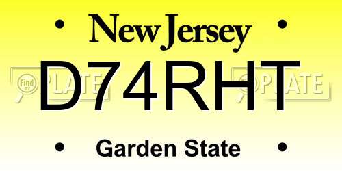 D74RHT New Jersey License Plate