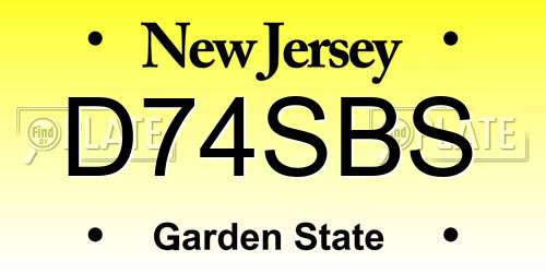 D74SBS New Jersey License Plate