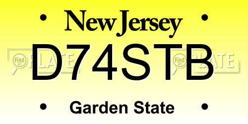 D74STB New Jersey License Plate